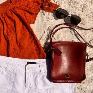 COACH shoulder bag leather | Maroon Red | Vintage